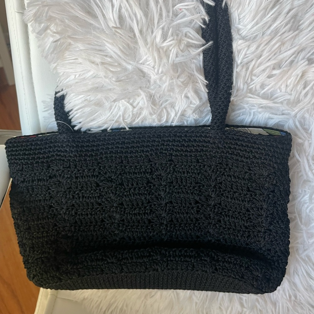 NWOT The Sak Chic Black Woven Tote Bag